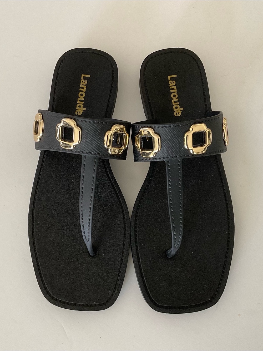 Larroudé Milan Jelly Sandals in Black Size 8/9 NEW